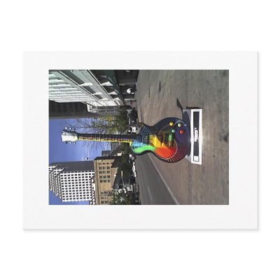6th street guitar, Austin series Post Card by lizthegreat
