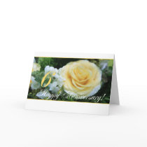 6th Wedding Anniversary - Yellow Rose Greeting Card