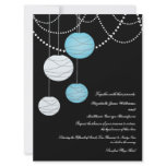 6x8 Wedding Aqua Blue Paper Lanterns Invite