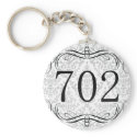 702 Area Code Keychain