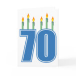 70 Birthday Candles (Blue / Green) Greeting Card