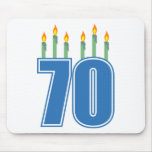 70 Birthday Candles (Blue / Green) Mouse Pads