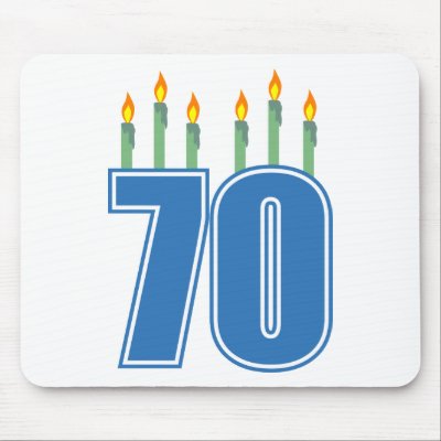 70 Birthday Candles (Blue / Green) Mouse Pads by LushLaundry