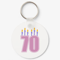 70 Birthday Candles (Pink / Purple) keychains