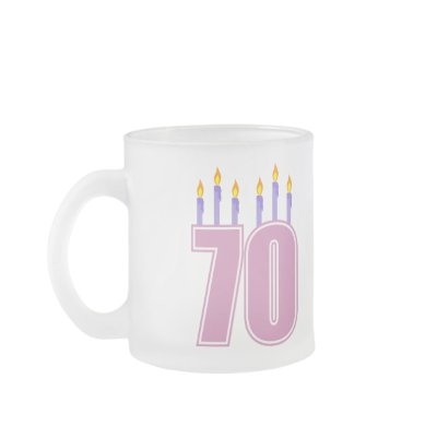 70 Birthday Candles (Pink / Purple) Mugs by LushLaundry