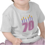 70 Birthday Candles (Pink / Purple) Tees