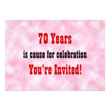 70  Celebration Personalized Invite