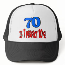 70 is 7 perfect 10's  (BLUE) hats