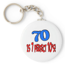 70 is 7 perfect 10's  (BLUE) keychains