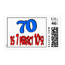 70 is 7 perfect 10's  (BLUE) stamps