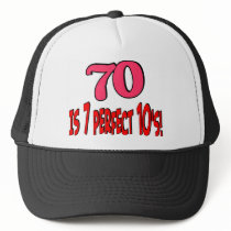 70 is 7 perfect 10's  (PINK) hats