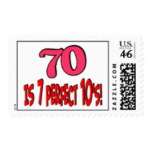70 is 7 perfect 10's  (PINK) Postage Stamps