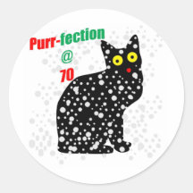 70 Snow Cat Purr-fection Round Sticker