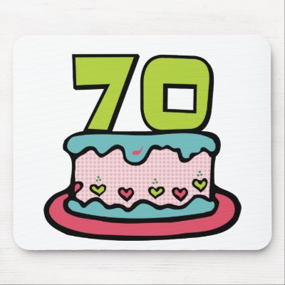 70 Year Old Birthday Cake mousepads