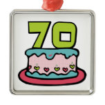 70 Year Old Birthday Cake Christmas Ornaments