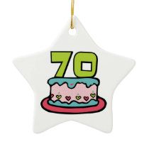 70 Year Old Birthday Cake Christmas Tree Ornament
