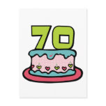70 Year Old Birthday Cake Postcards
