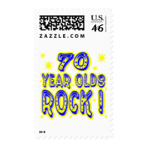 70 Year Olds Rock ! (blue) postage