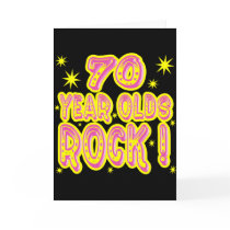 70 Year Olds Rock! (Pink) Greeting Card