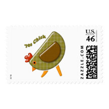 70s Chick Postage Stamp
