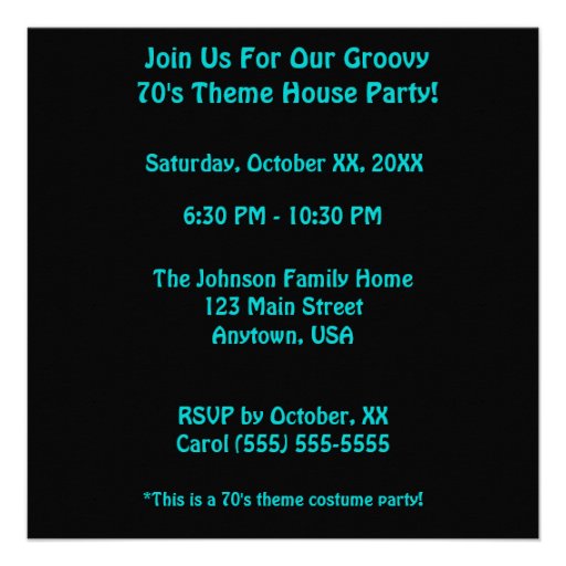 70s Disco Theme House Party Announcements