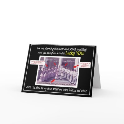 70s Flashback Wedding Party Invite Greeting Card by tomrent