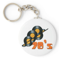 retro, vintage, music, musical, funk, old school, vinyl, cool, 70's, color, funky, disk, hippy, record player, fun, funny, old, classic, historical, Keychain with custom graphic design
