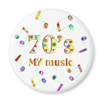 70s Music Lover Refrigerator Magnet