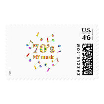 70s Music Lover Postage Stamps