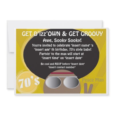 70's party custom announcement by aimes88