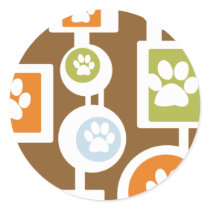 70s Paw Print Pattern Stickers by PoshPetPrints 70s Paw Print Pattern Stickers