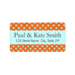 70s Retro Orange Dots Textured Label labels