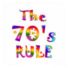 postcard - Whether you're in your 70's or love the 1970's, this fun colorful design is for you. Enjoy the rainbow colors and the words The 70's Rule. postcard - Whether you're in your 70's or love the 1970's, this fun colorful design is for you. Enjoy the rainbow colors and the words The 70's Rule.