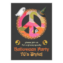 70's Theme Halloween Party Invitation