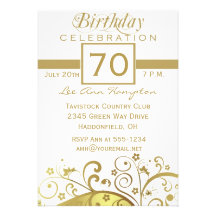 70th - 79th Birthday Party Invitations