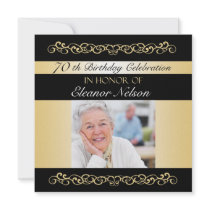 70th-79th Birthday Party Invitations With Photo