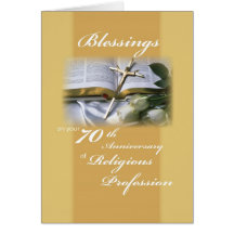 70th Anniversary of Religious Profession for Nun Greeting Card