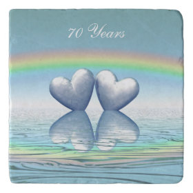 70th Anniversary Platinum Hearts Trivets