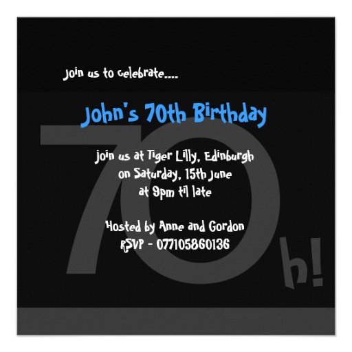 70th Big 7Oh! Photo Template Birthday Party Invitations