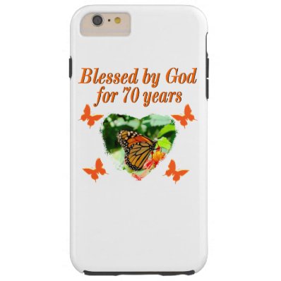 70TH BIRTHDAY BUTTERFLY PHOTO DESIGN TOUGH iPhone 6 PLUS CASE