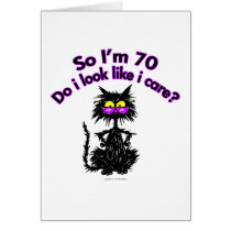 70th Birthday Cat Gifts cards