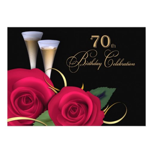 70th Birthday Celebration Custom Invitations (front side)