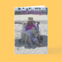 70th birthday, dogs, beach card. by graphicdoodles 70th birthday, dogs, beach card.