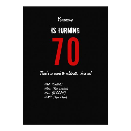 70th Birthday Hero Party Invitation