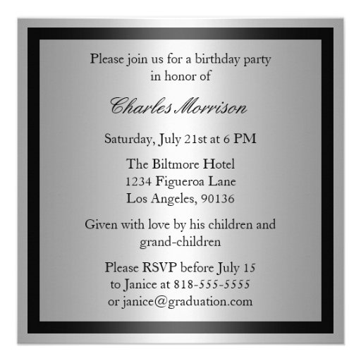 70th Birthday Invitation - Photo