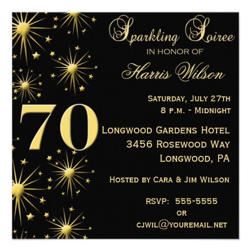 70th Birthday Invitations