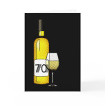70th birthday or anniversary : wine bottle & glass greeting cards