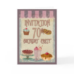 70th Birthday Party - Cakes, Cookies, Ice Cream Card