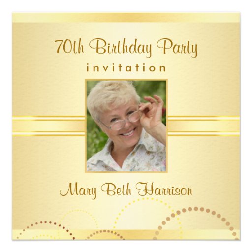 70th Birthday Party - Custom Photo Invitations