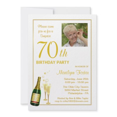 70th Birthday Party - Customized Photo Invitations by SquirrelHugger